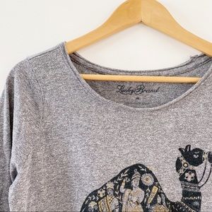 • LUCKY BRAND Black & Gold Camel tee •